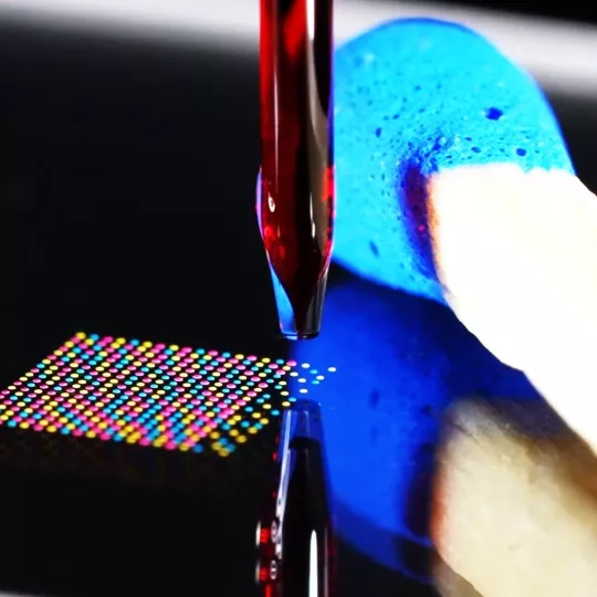 PDMD - printing a micro array on a glass surface using an microdispenser